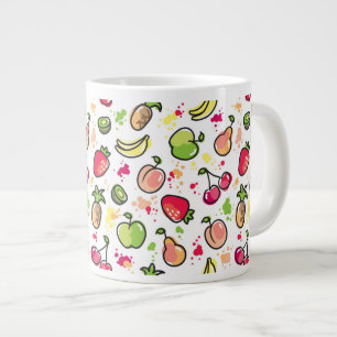 patroon van handgemaakte vruchten grote koffiekop