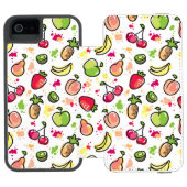 patroon van handgemaakte vruchten incipio iPhone portemonnee hoesje (Agenda Open)