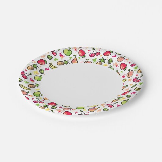 patroon van handgemaakte vruchten papieren bordje (Gekanteld)