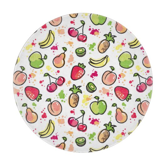 patroon van handgemaakte vruchten snijplank (Voorkant)