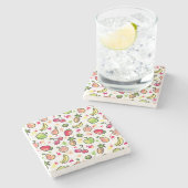 patroon van handgemaakte vruchten stenen onderzetter (Zijkant)