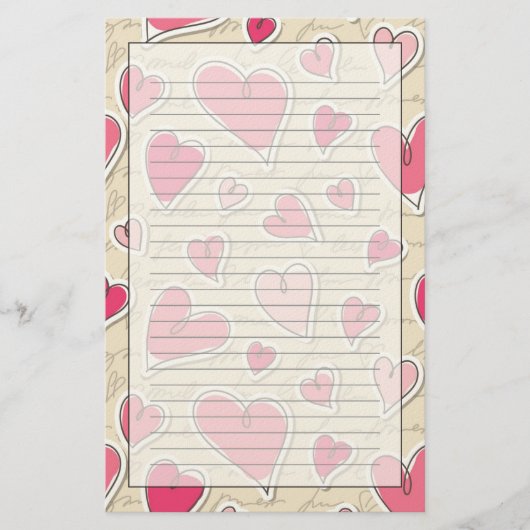 Patroon van Harten Briefpapier (Voorkant)