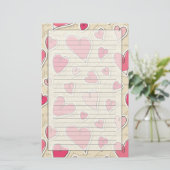 Patroon van Harten Briefpapier (Staand voorkant)