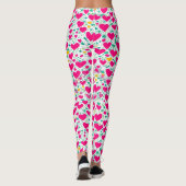 Patroon van harten en groene bladeren leggings (Achterkant)