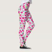 Patroon van harten en groene bladeren leggings (Rechts)