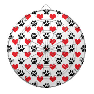 Patroon van harten en poten dartbord