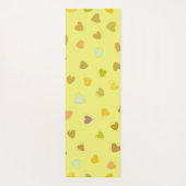 Patroon van harten, gele harten, Jouw naam Yogamat (Achterkant)
