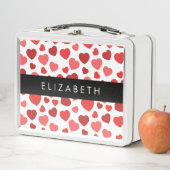 Patroon van harten, rode harten, Jouw naam (In situ)