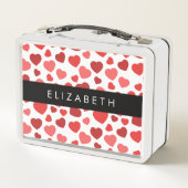 Patroon van harten, rode harten, Jouw naam (Achterkant)