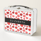 Patroon van harten, rode harten, Jouw naam (Voorkant)