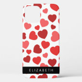 Patroon van harten, rode harten, Jouw naam Case-Mate iPhone Case (Achterkant)