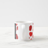 Patroon van harten, rode harten, Jouw naam Espresso Kop (Achterkant)