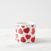 Patroon van harten, rode harten, Jouw naam Espresso Kop (Voorkant)