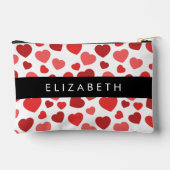 Patroon van harten, rode harten, Jouw naam Etui (Achterkant)