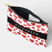 Patroon van harten, rode harten, Jouw naam Etui (Open)