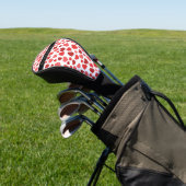 Patroon van harten, rode harten, Jouw naam Golfheadcover (Insitu)