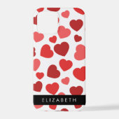 Patroon van harten, rode harten, Jouw naam iPhone Hoesje (Achterkant)