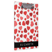 Patroon van harten, rode harten, Jouw naam Klembord (Rechts)