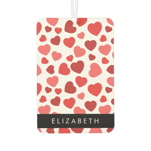 Patroon van harten, rode harten, Jouw naam Luchtverfrisser (Achterkant)