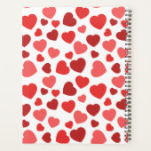 Patroon van harten, rode harten, Jouw naam Planner (Achterkant)