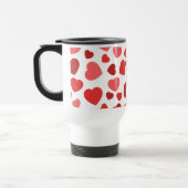Patroon van harten, rode harten, Jouw naam Reisbeker (Links)