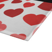 Patroon van harten, rode harten, Jouw naam Snijplank (Hoek)