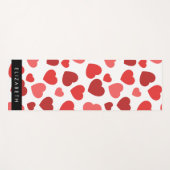 Patroon van harten, rode harten, Jouw naam Yogamat (Voorkant (horizontaal))