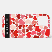 Patroon van harten, rode harten, liefde, Jouw naam Case-Mate iPhone Case (Achterkant (horizontaal))