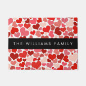 Patroon van harten, rode harten, liefde, Jouw naam Deurmat (Voorkant)