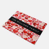 Patroon van harten, rode harten, liefde, Jouw naam Deurmat (Schuin)