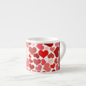Patroon van harten, rode harten, liefde, Jouw naam Espresso Kop (Voorkant rechts)