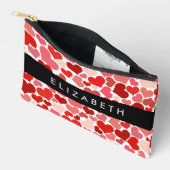 Patroon van harten, rode harten, liefde, Jouw naam Etui (Open)
