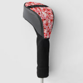 Patroon van harten, rode harten, liefde, Jouw naam Golfheadcover (Schuin)