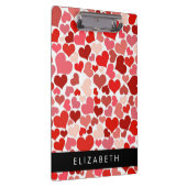Patroon van harten, rode harten, liefde, Jouw naam Klembord (Rechts)