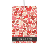 Patroon van harten, rode harten, liefde, Jouw naam Luchtverfrisser (Voorkant)