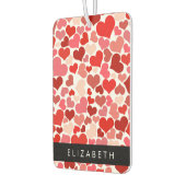 Patroon van harten, rode harten, liefde, Jouw naam Luchtverfrisser (Links)