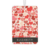 Patroon van harten, rode harten, liefde, Jouw naam Luchtverfrisser (Achterkant)