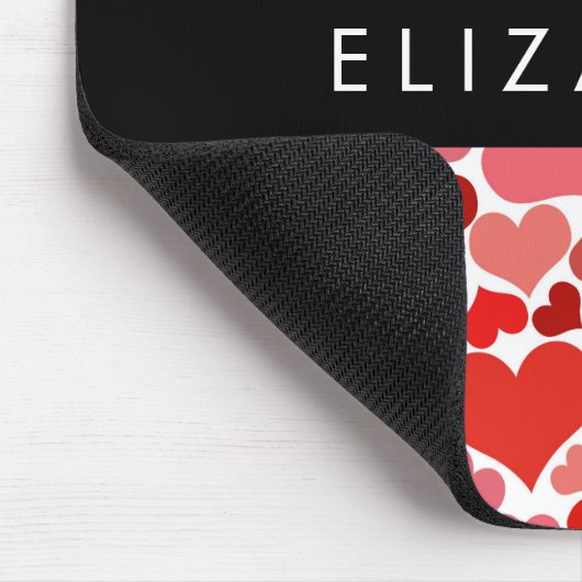 Patroon van harten, rode harten, liefde, Jouw naam Muismat (Hoek)