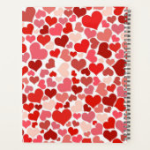 Patroon van harten, rode harten, liefde, Jouw naam Planner (Achterkant)