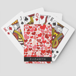 Patroon van harten, rode harten, liefde, Jouw naam Pokerkaarten