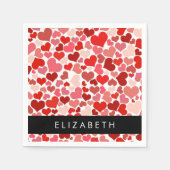 Patroon van harten, rode harten, liefde, Jouw naam Servet (Voorkant)