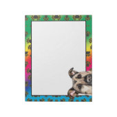 patroon van herderse kleurige hondenpaw notitieblok (Linkerzijde)