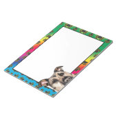 patroon van herderse kleurige hondenpaw notitieblok (Schuin)