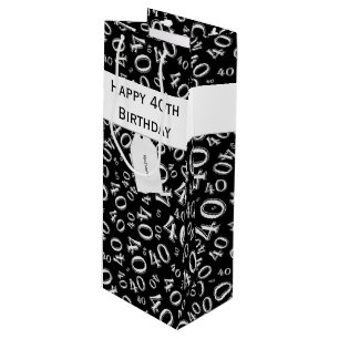 patroon van het Aantal van de 40ste Verjaardag het Wijn Cadeautas