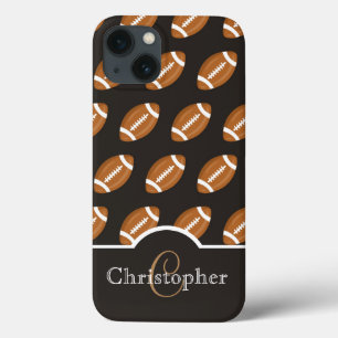 Patroon van het Football van het monogram het Case-Mate iPhone Case
