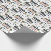 Patroon van het Franse dorp Cadeaupapier (Hoek)