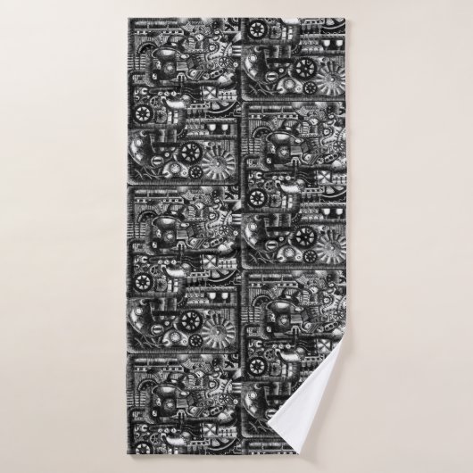 patroon van het mechanisme van het steampunktekenm badhanddoek (Badhanddoek)
