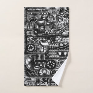 patroon van het mechanisme van het steampunktekenm handdoek