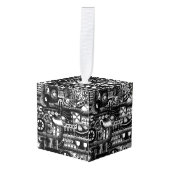 patroon van het mechanisme van het steampunktekenm kubus ornament (Voorkant hoekig)