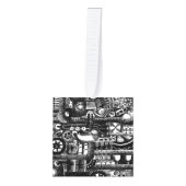 patroon van het mechanisme van het steampunktekenm kubus ornament (Voorkant)